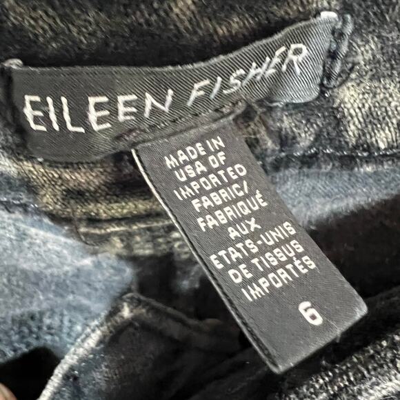 Eileen Fisher Velvet Finish Jeans Pant Trouser Silver Charcoal Soft - 6 - Picture 5 of 5